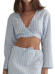 Bronny Top Blue Gingham