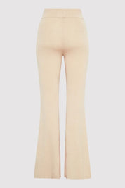 Flared Knit Pants Ecru