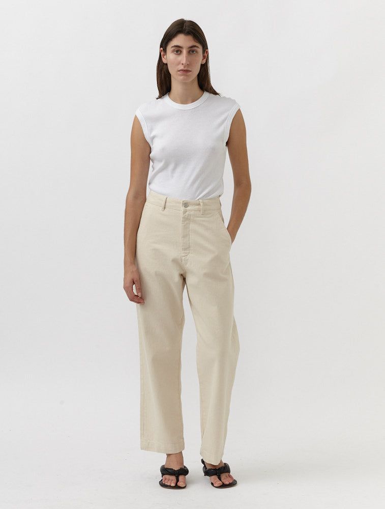 Fray Organic Cotton Trouser - Ecru