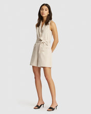 Huntington Linen Playsuit Natural