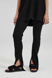 The Anais Rib Knit Pants Black