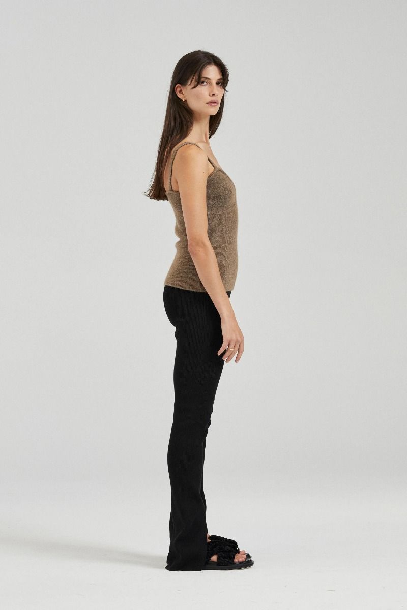 The Anais Rib Knit Pants Black