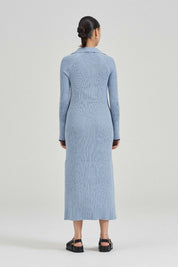 The Arlo Dress Blue Melange Cotton