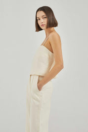 The Mila Top Ivory Linen