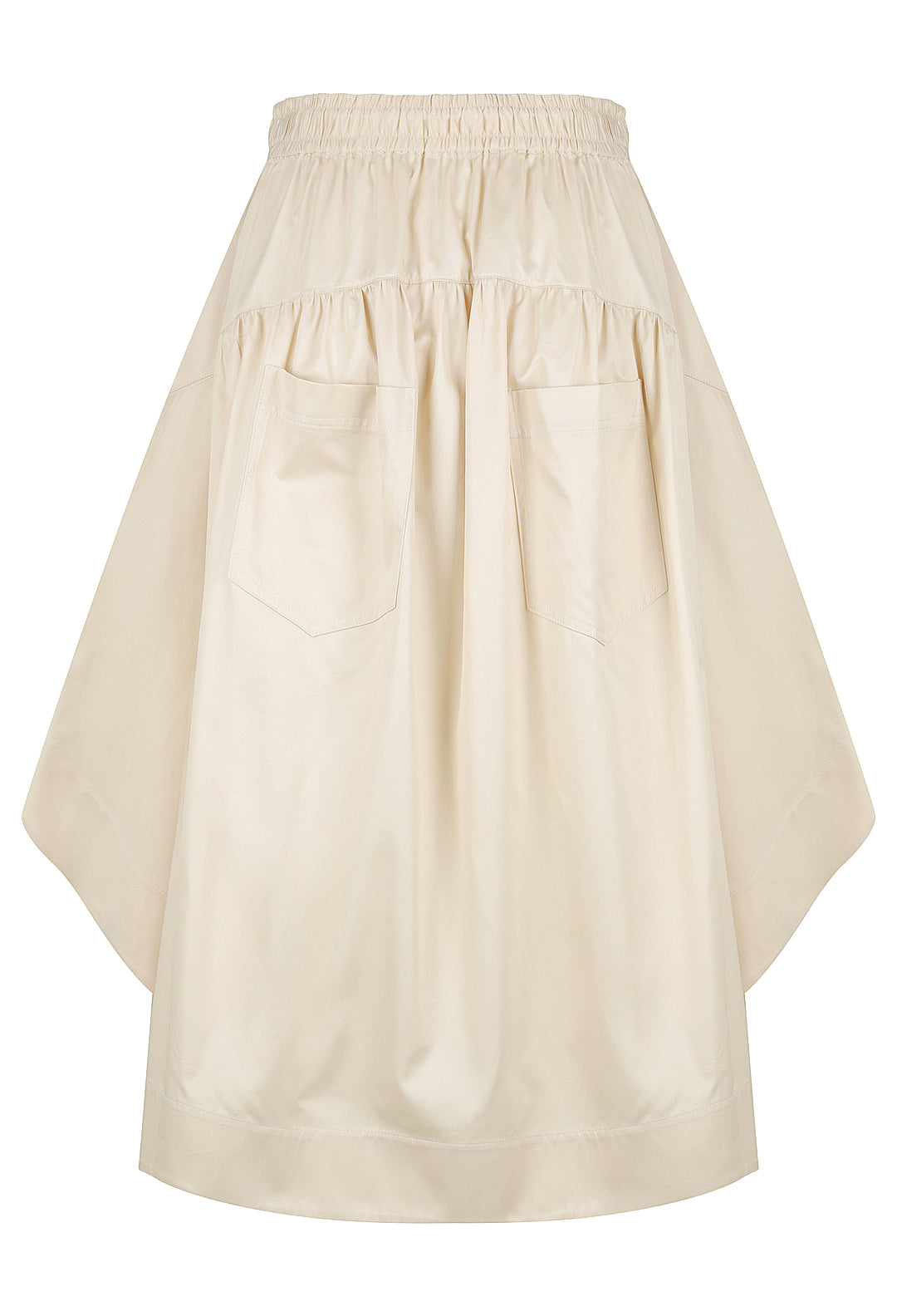 Gathered Circle Skirt Beige