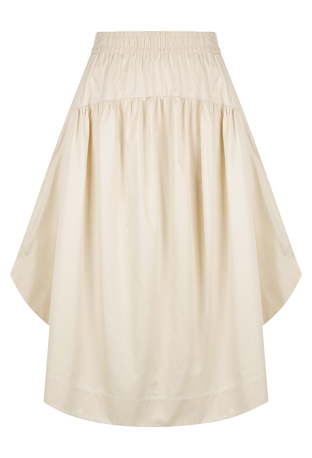 Gathered Circle Skirt Beige