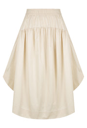 Gathered Circle Skirt Beige