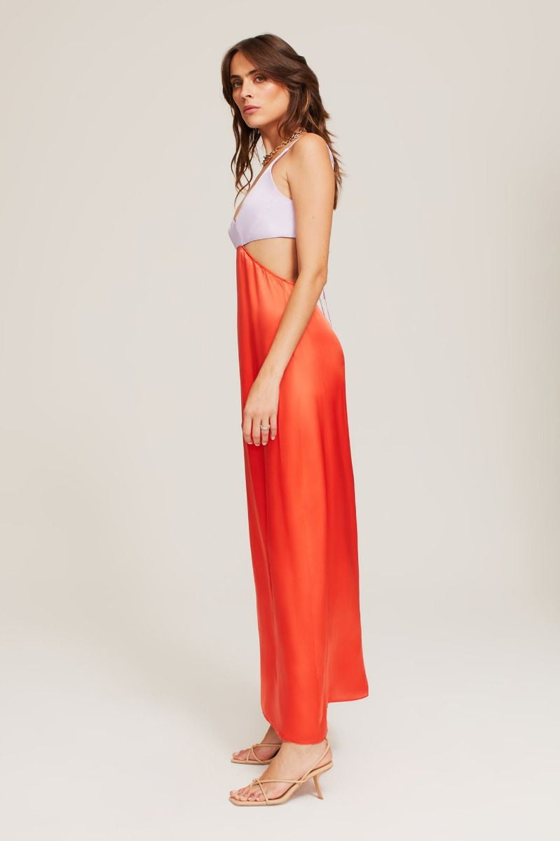 Bridget Maxi Dress Lilac/Tangerine