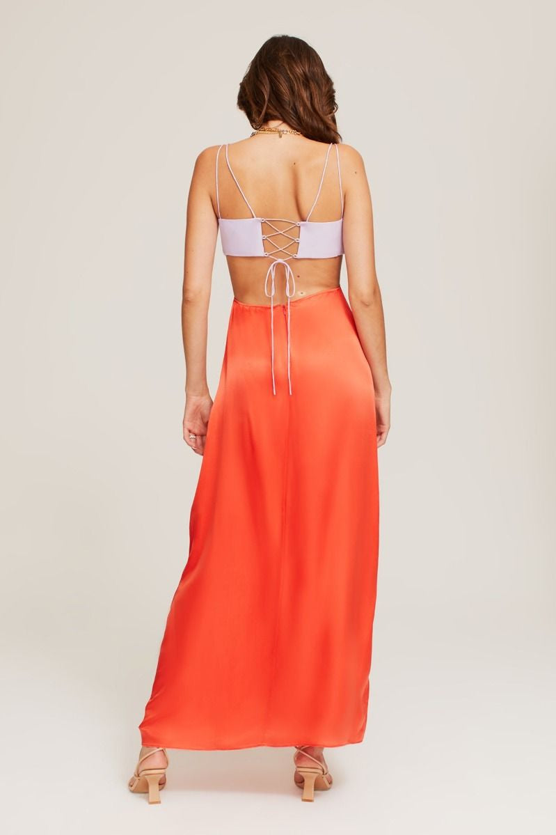 Bridget Maxi Dress Lilac/Tangerine