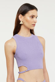 Selena Knit Crop top Lavender