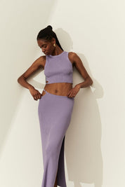 Selena Knit Crop top Lavender