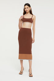 Hazel Skirt Chocolate/Sky Blue