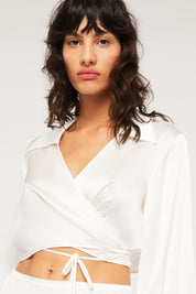 Karli Wrap Shirt Bright Ivory