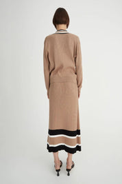 Breton Skirt Tan Stripe