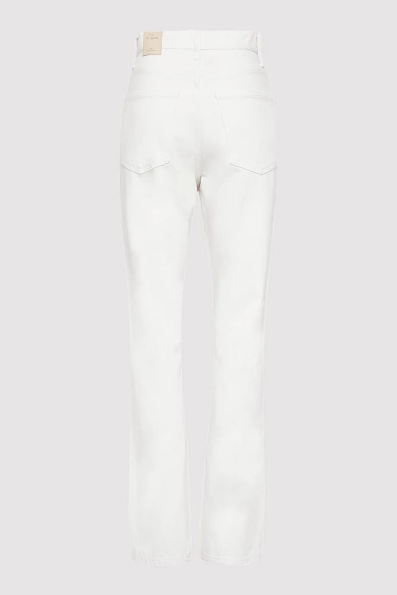 High Waist Crop Flare Jeans Off White