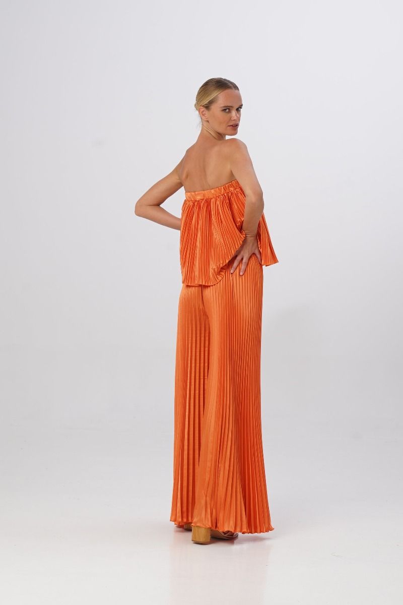 Bisous Pleated Pant Tangelo