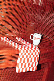 SAUL'S x LIBURAN XS Checkered Tote Bag Red/White