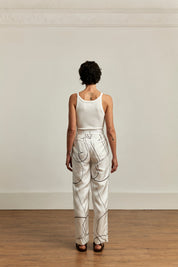 Emery Trouser | Silk Print Naturale