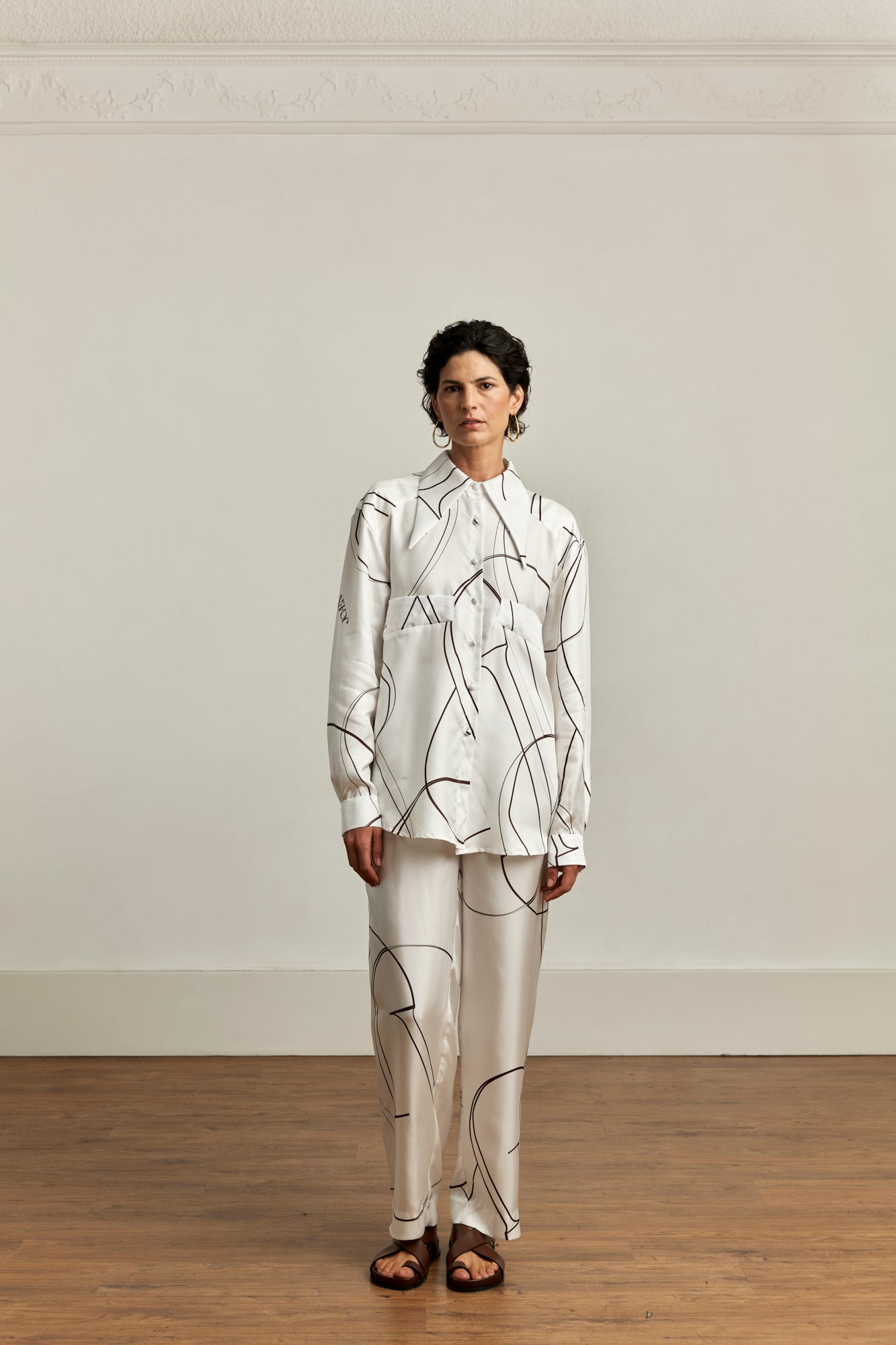 Philomena Shirt | Silk Print Naturale