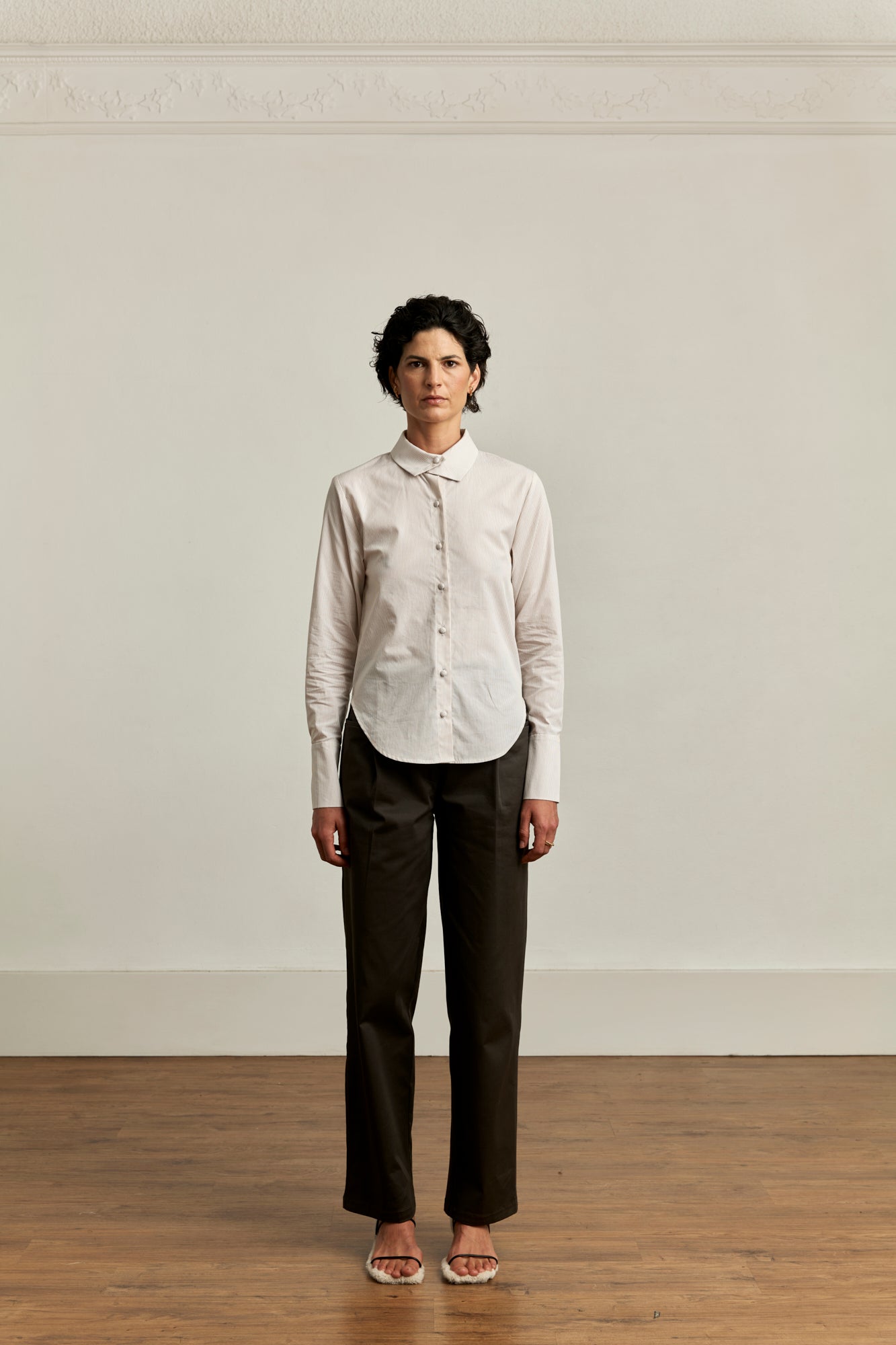 Ives Blouse | Beige Stripe