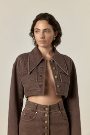 Alleta Denim Jacket | Chocolate Wash