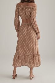 Jolinn Top Tan Polka