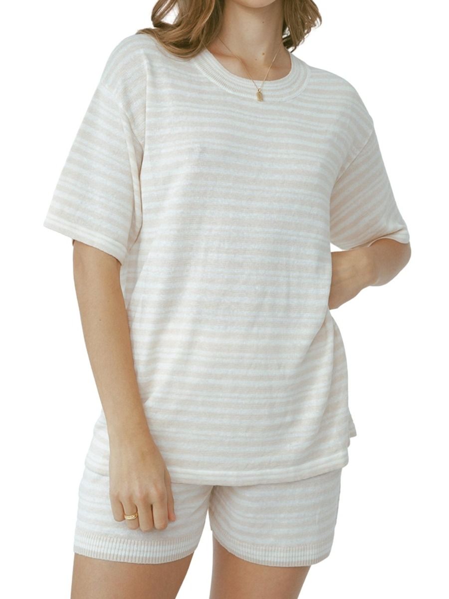 Lyra Tshirt - Sand Stripe