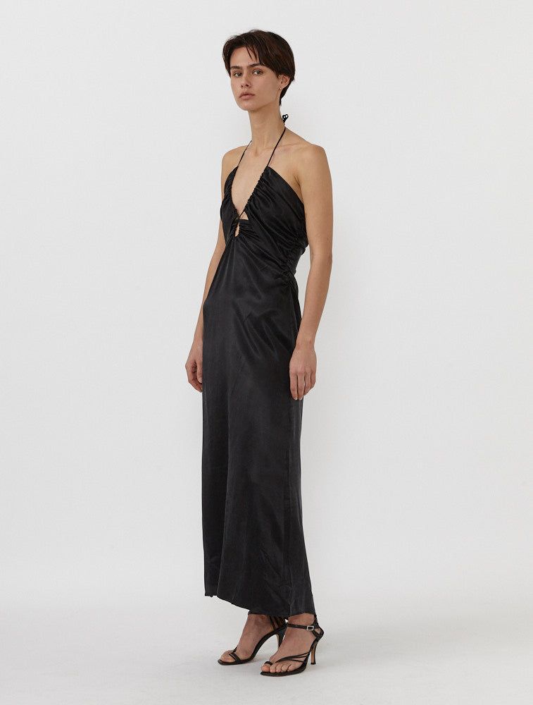 Linda Silk-Blend Halter Dress