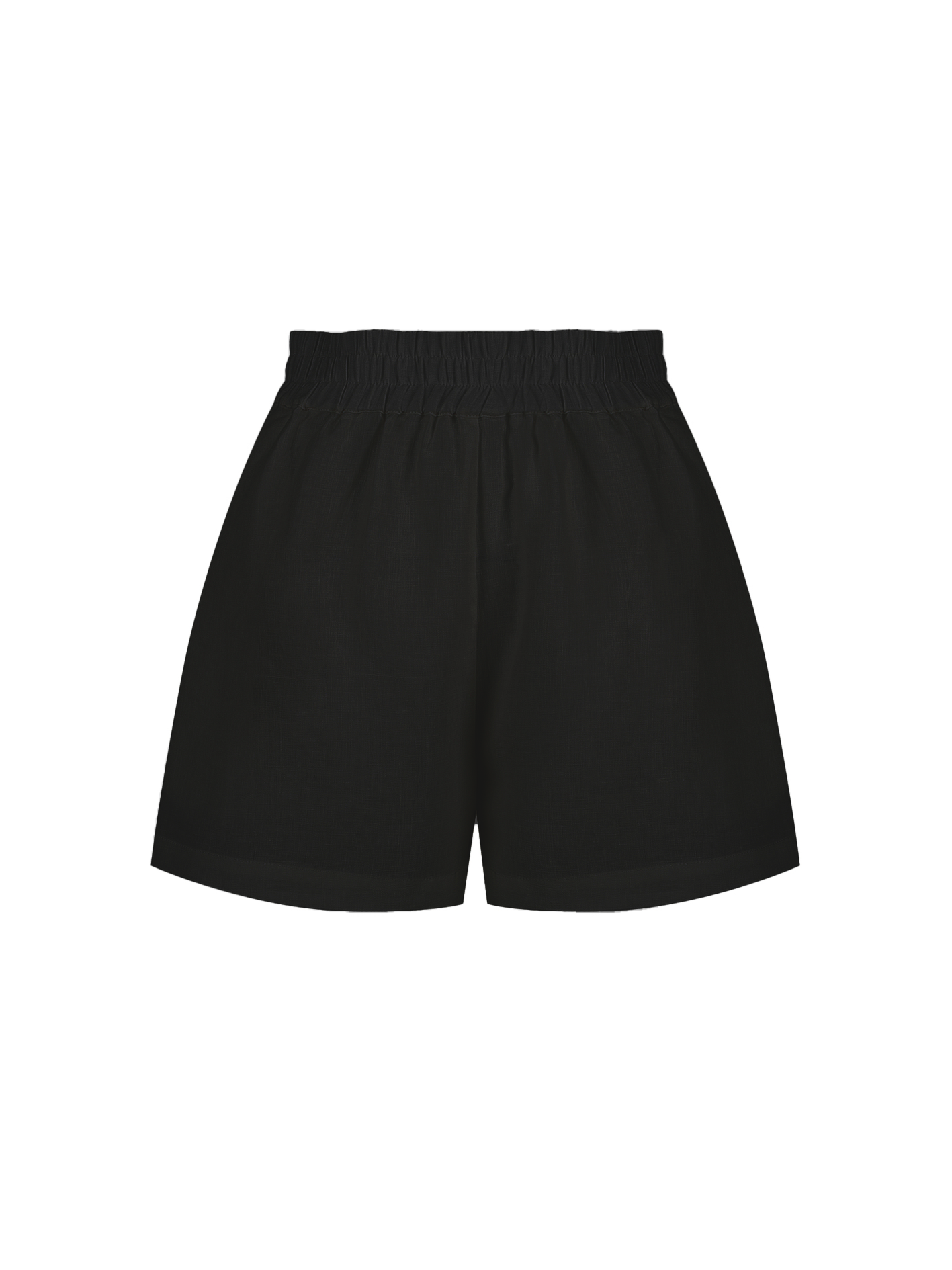 Linen Pull On Short Black
