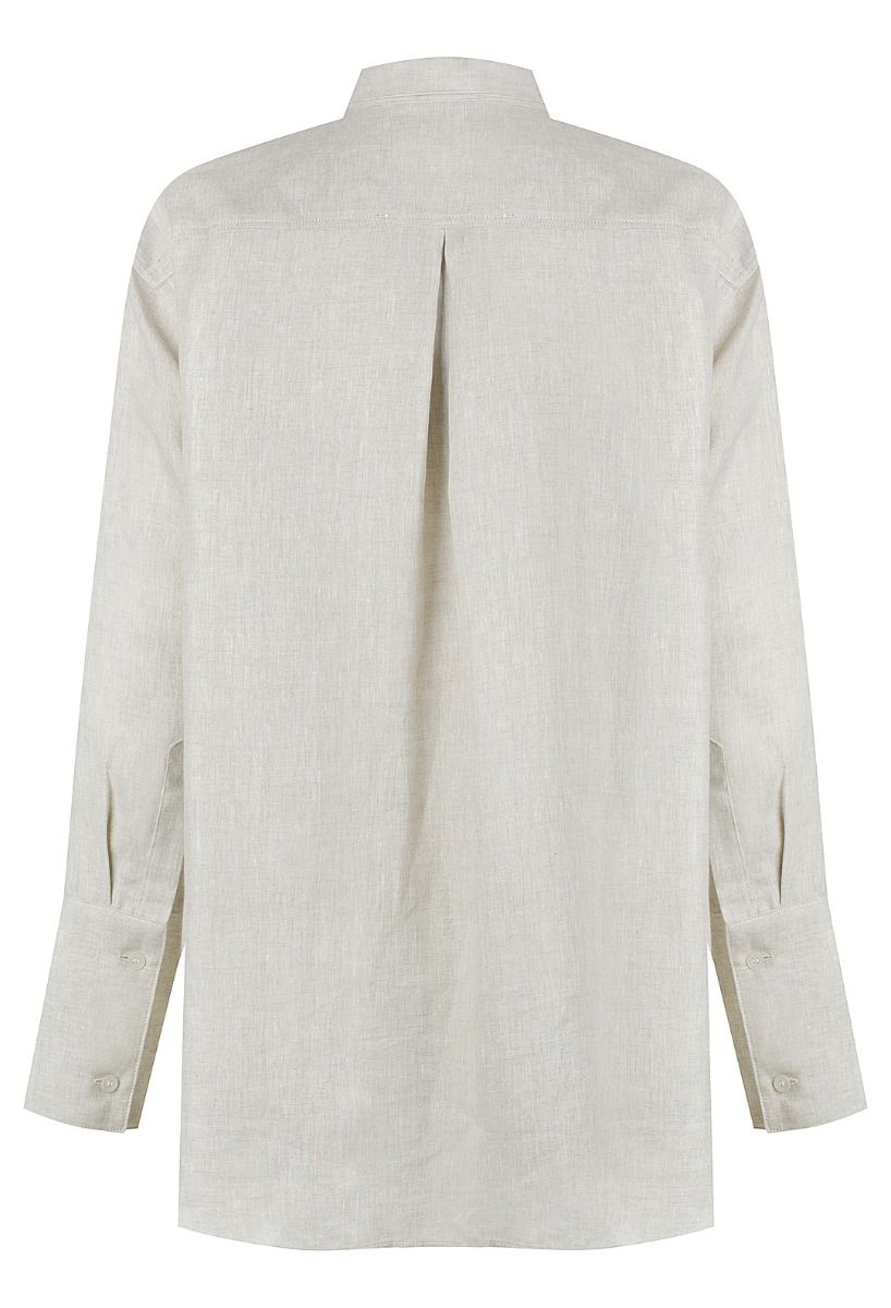 Long Sleeve Linen Pocket Shirt Oat