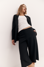 Long Tailored Shorts Black