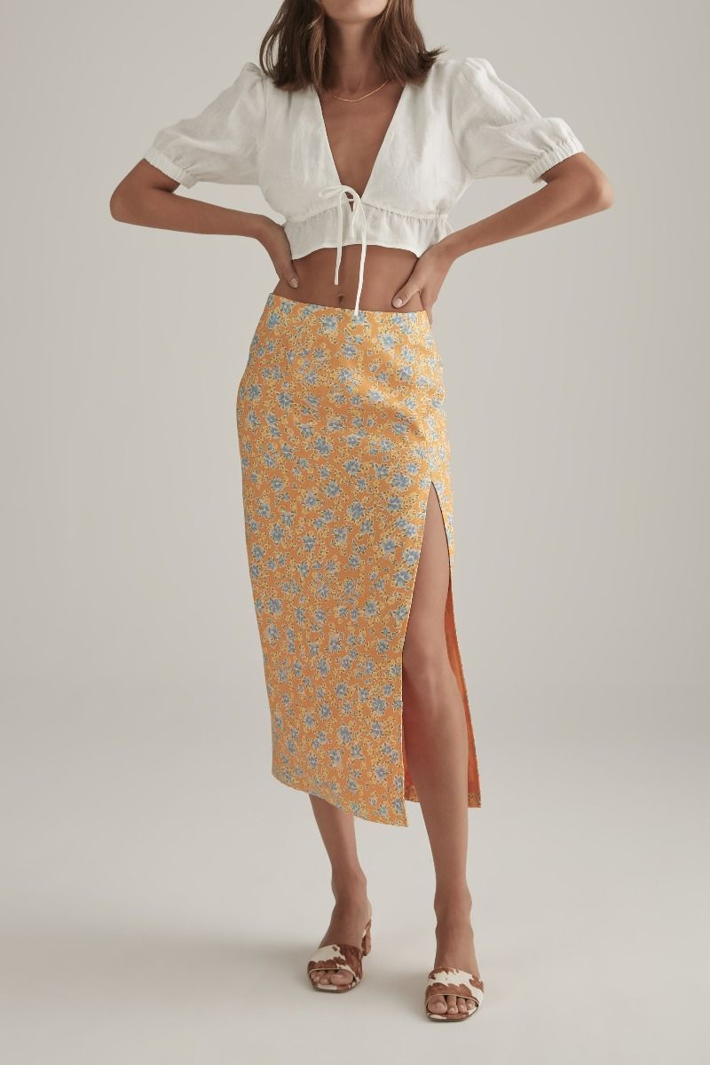 Mya Skirt Tangelo Floral