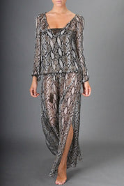 Romantic Long Caftan Silver Snake