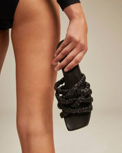 Theresa Scrunchie Sandal - Black