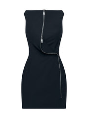 Lucie Zipper Mini Dress - Black