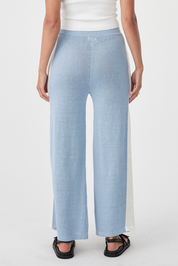 Larri Organic Linen Pant - Sky & Cream