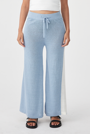 Larri Organic Linen Pant - Sky & Cream