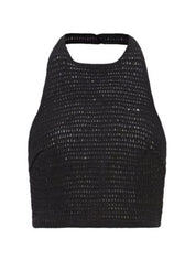 Lorem Crochet Halter Top Black