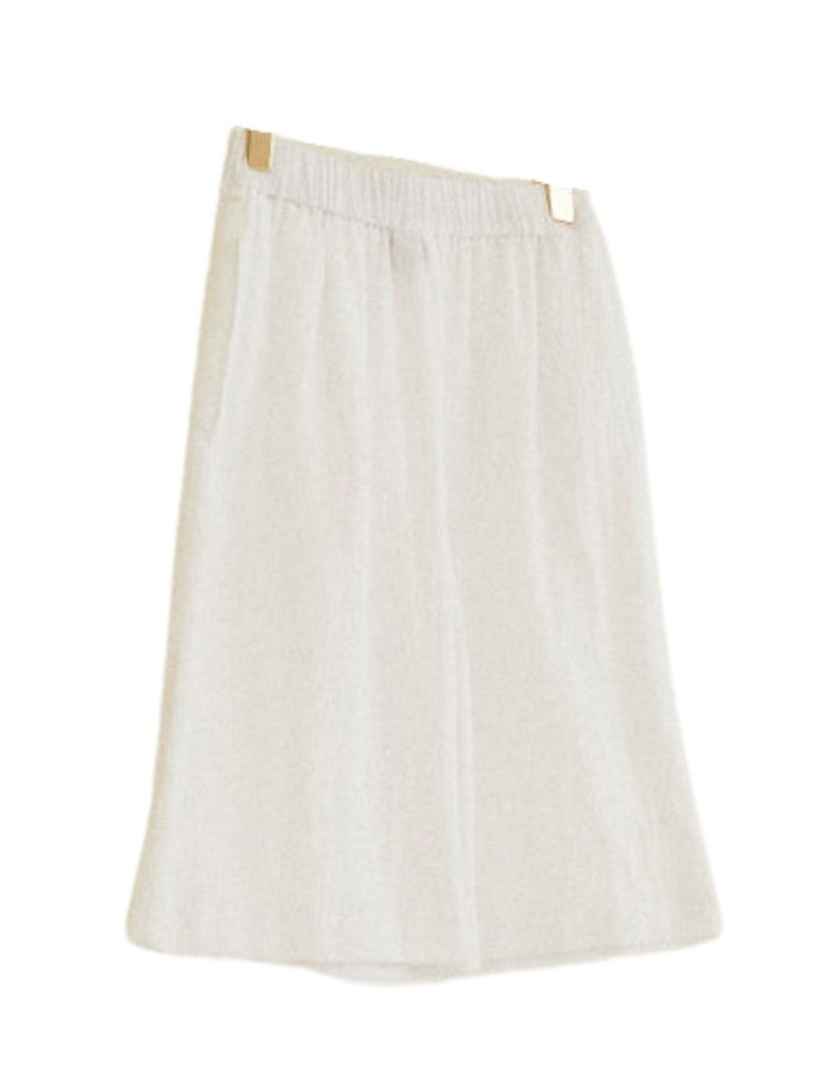 Relaxed Cotton Muslin Shorts White