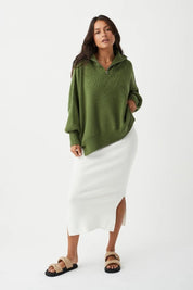 Harper Organic Knit Skirt - Cream