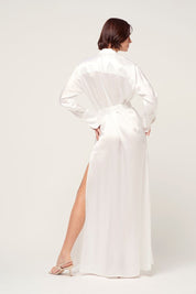 Maxi Wrap Shirt Dress - White