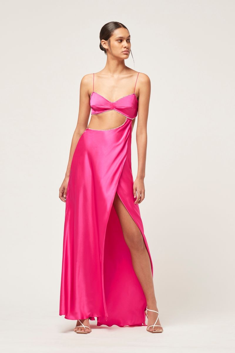 Crystalline Symic Bias Dress - Pink