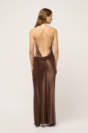 Lou Lou Bias Slip Dress - Brown