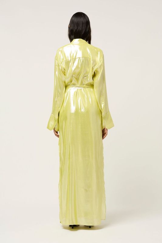 Maxi Wrap Shirt Dress - Yellow