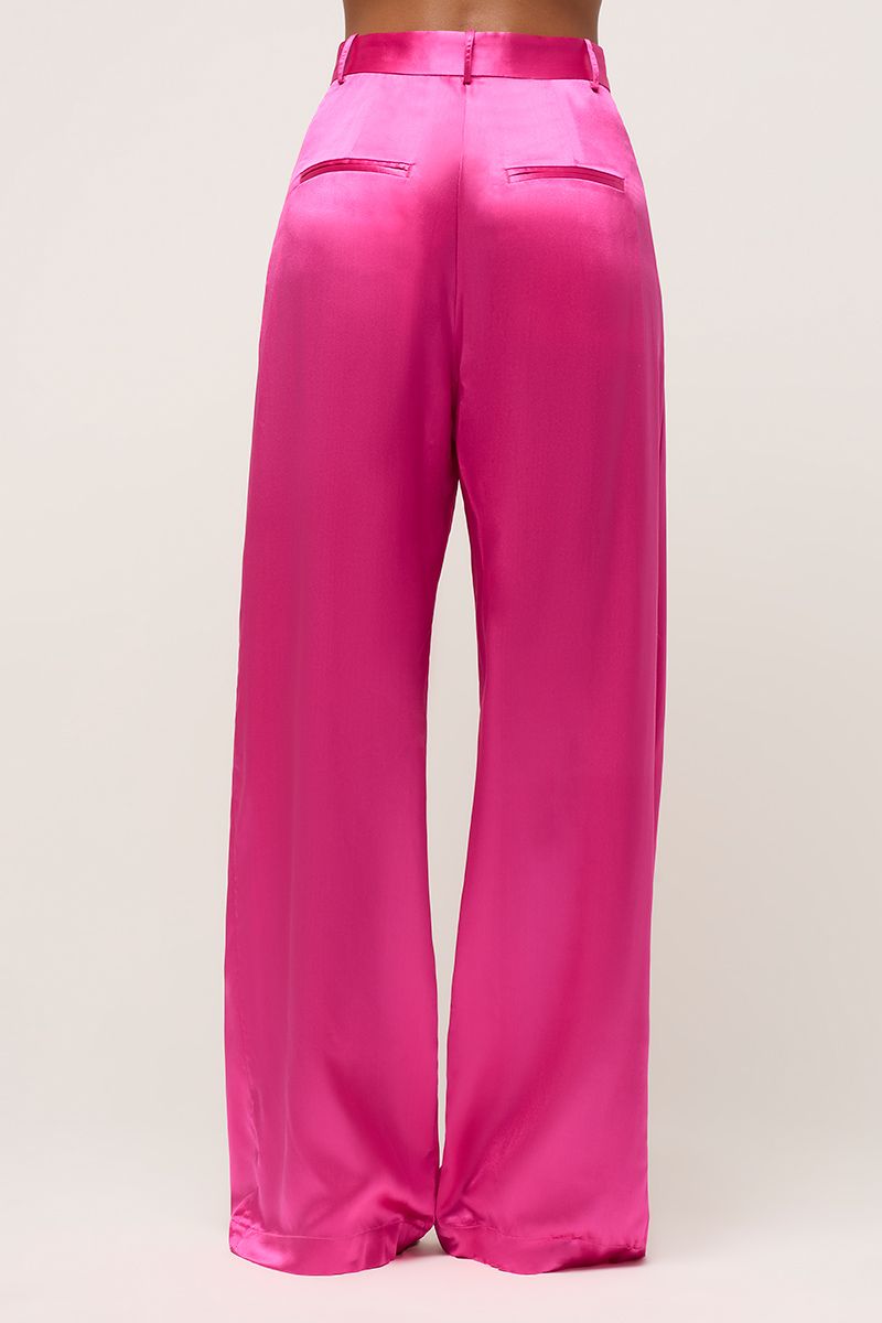 Relaxed Silk Boy Pant - Pink