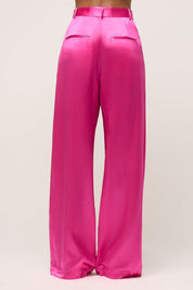 Relaxed Silk Boy Pant - Pink