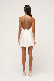 Nicole Mini Drape Dress - White