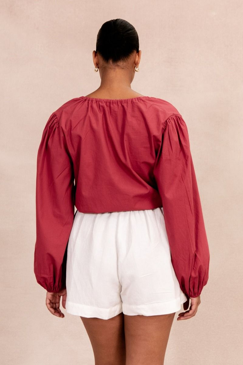 Fleur Balloon Sleeve Top Taffy