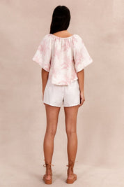 Fleur Smock Top Lotus Pink