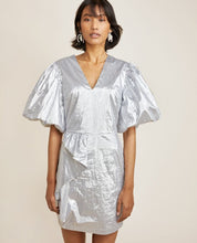 LILY DRESS SILVER BLACK STRIPE